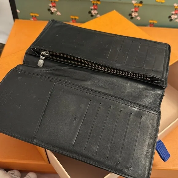 Authentic Louis Vuitton long leather wallet damier black - Picture 10 of 11